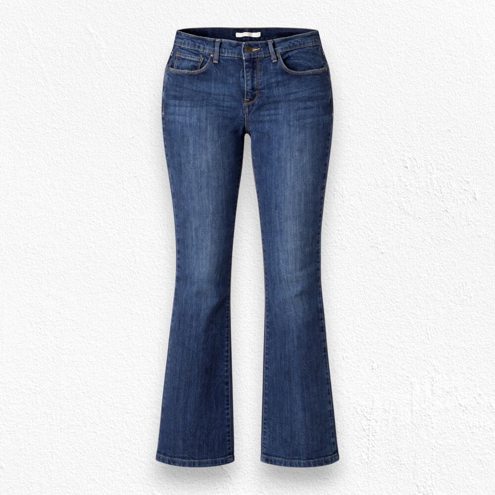 Levi's 515 Dark Wash Mid Rise Classic Western Bootcut Flare Denim Jeans Size 8